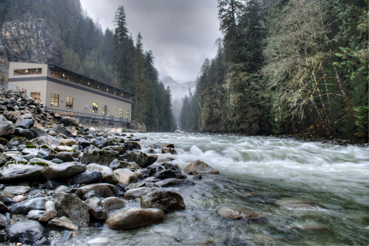 Hydroelectric project exterior view