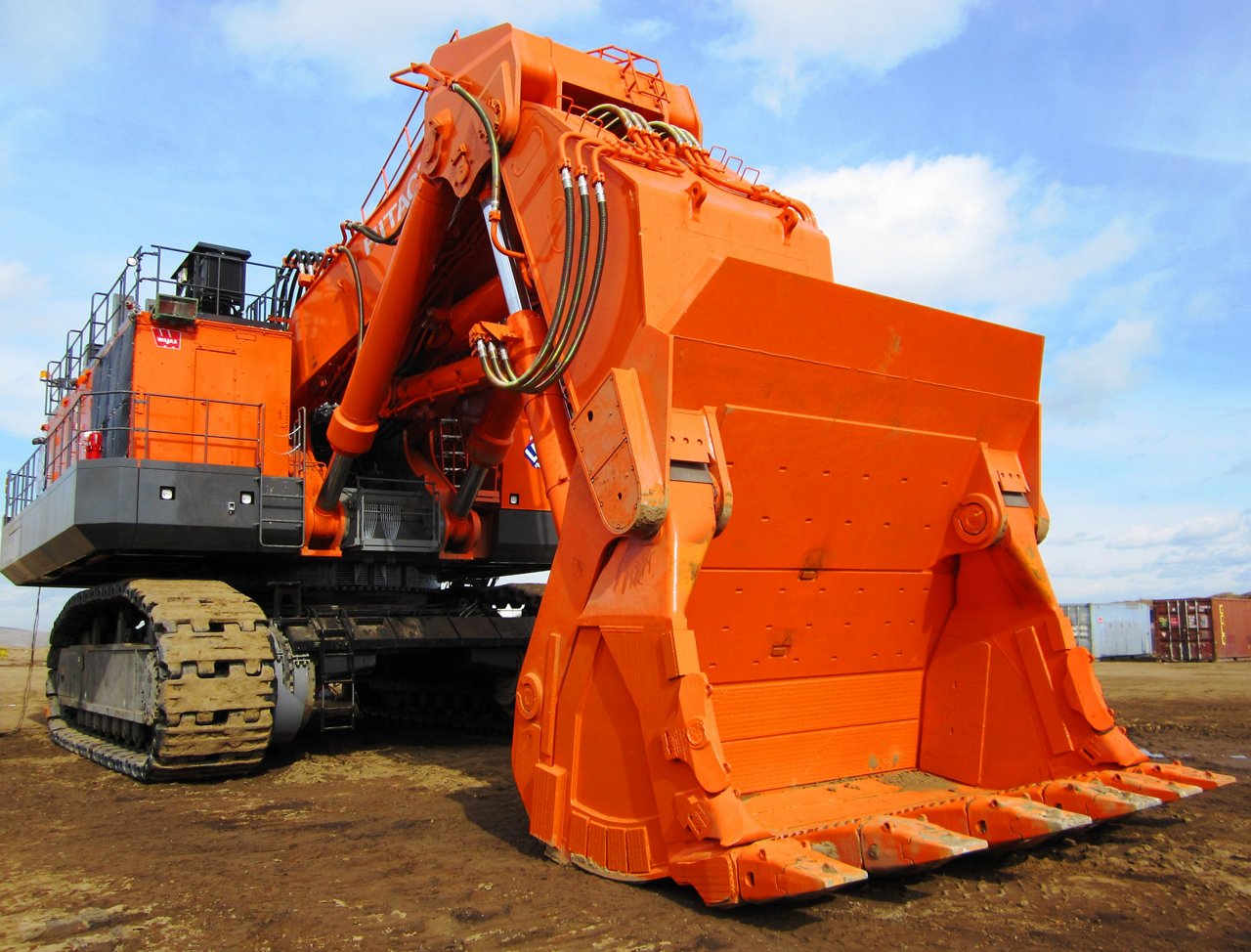 Heavy Bulldozer after clearing the ground.