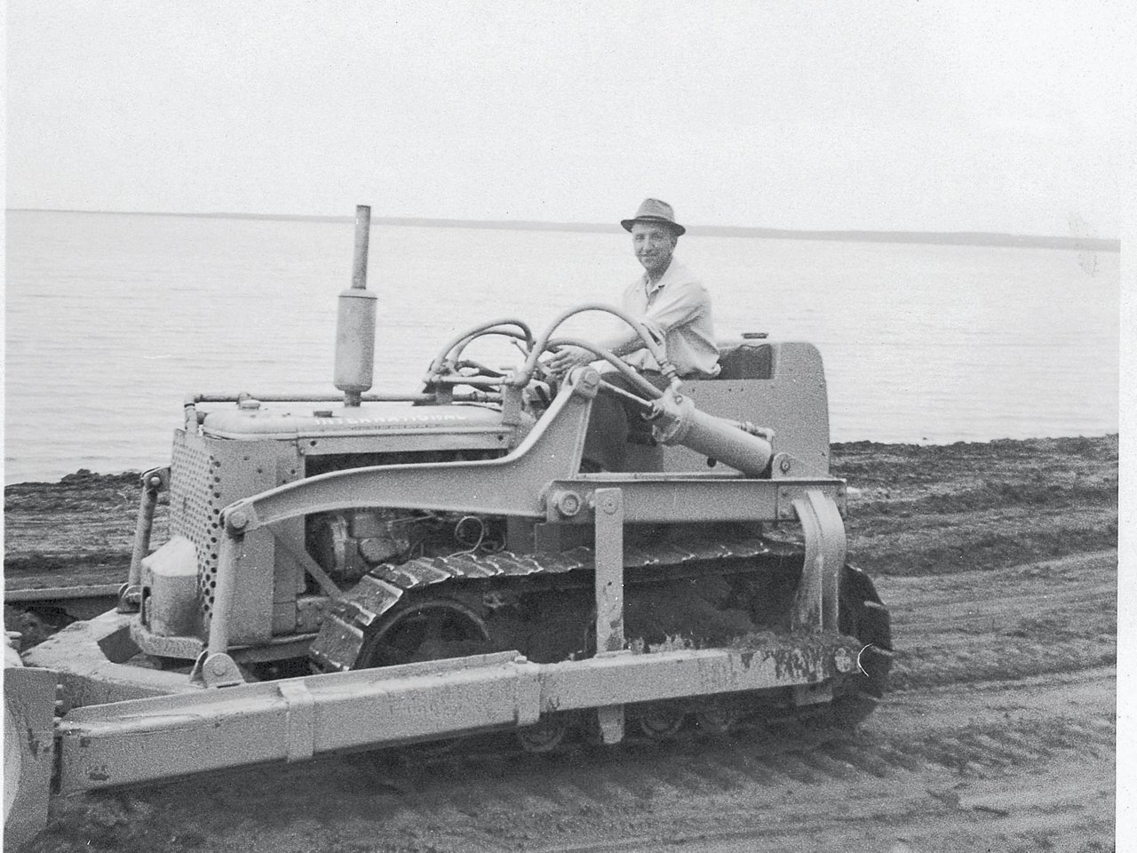 Man riding on tractor