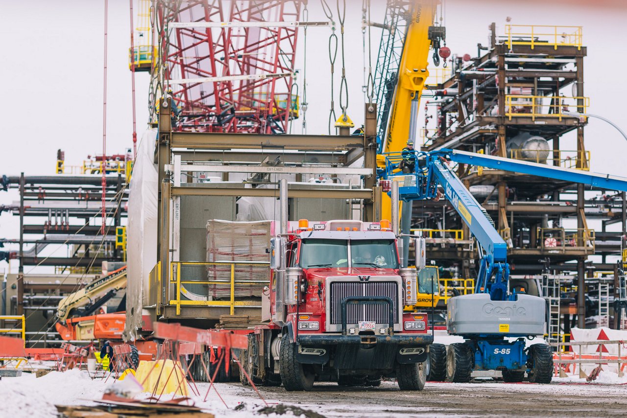 truck loading in an industrial facility