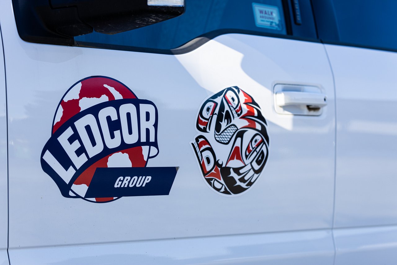 Ledcor logo's on work truck