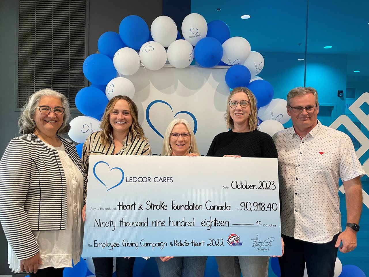 Ledcor Cares Donation to the Heart & Stoke Foundation
