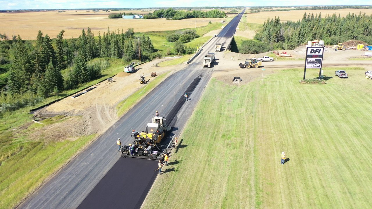 Road Development with heavy machines.