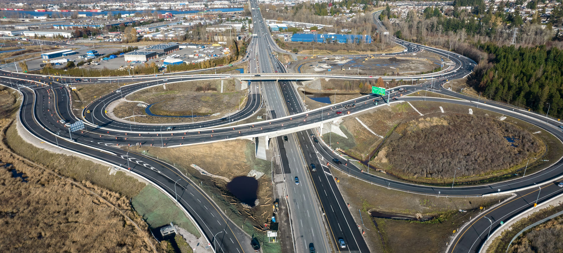 Aerial of the Highway in day time.