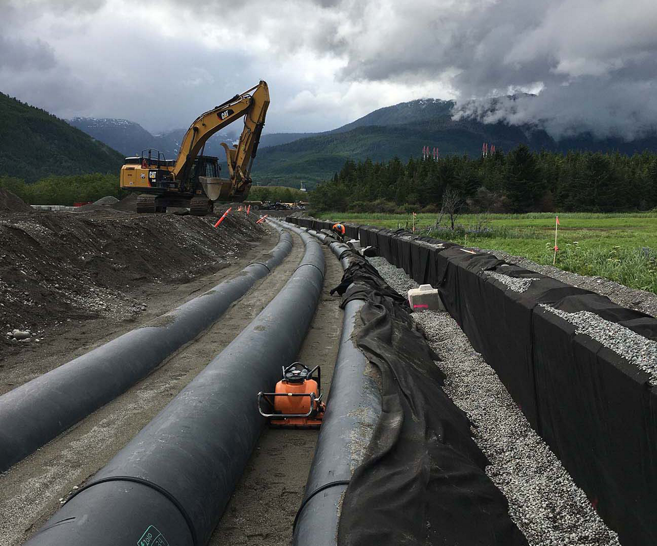 Multiple pipelines going off in the distance