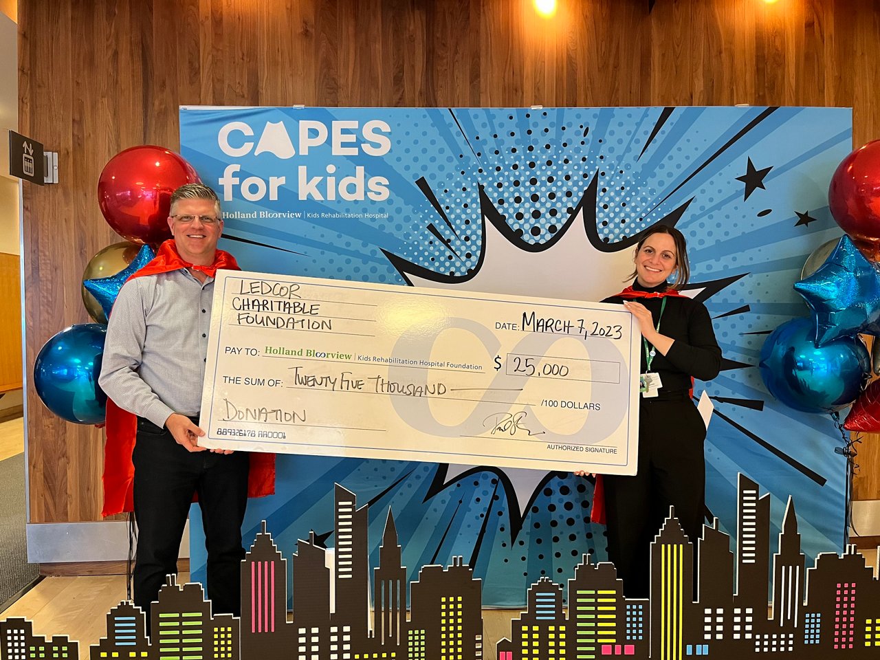 Toronto Sick Kids Cheque Presentation