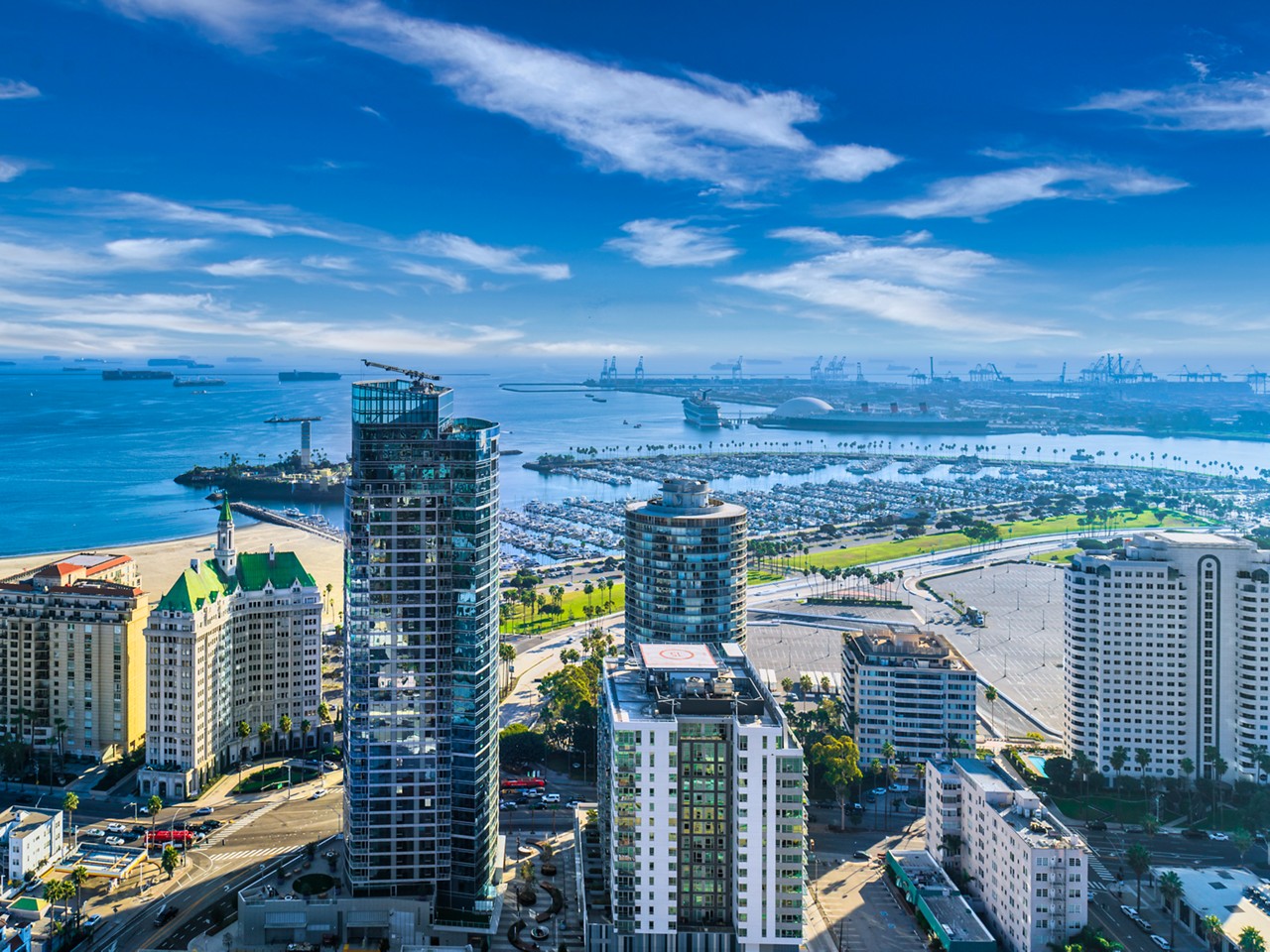 Beautiful bird-eyes view of the Shoreline Gateway building