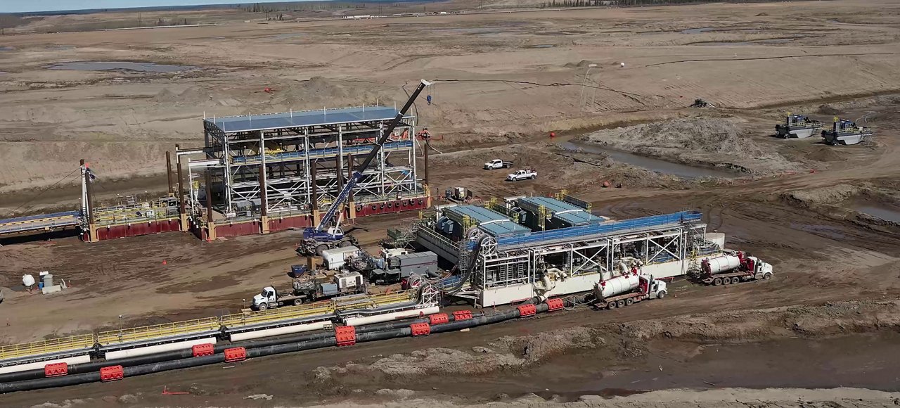 Sky shot of of oil/gas facility