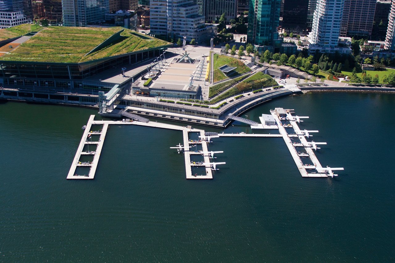 Aerial view of Vancouver Harbour Flight Center