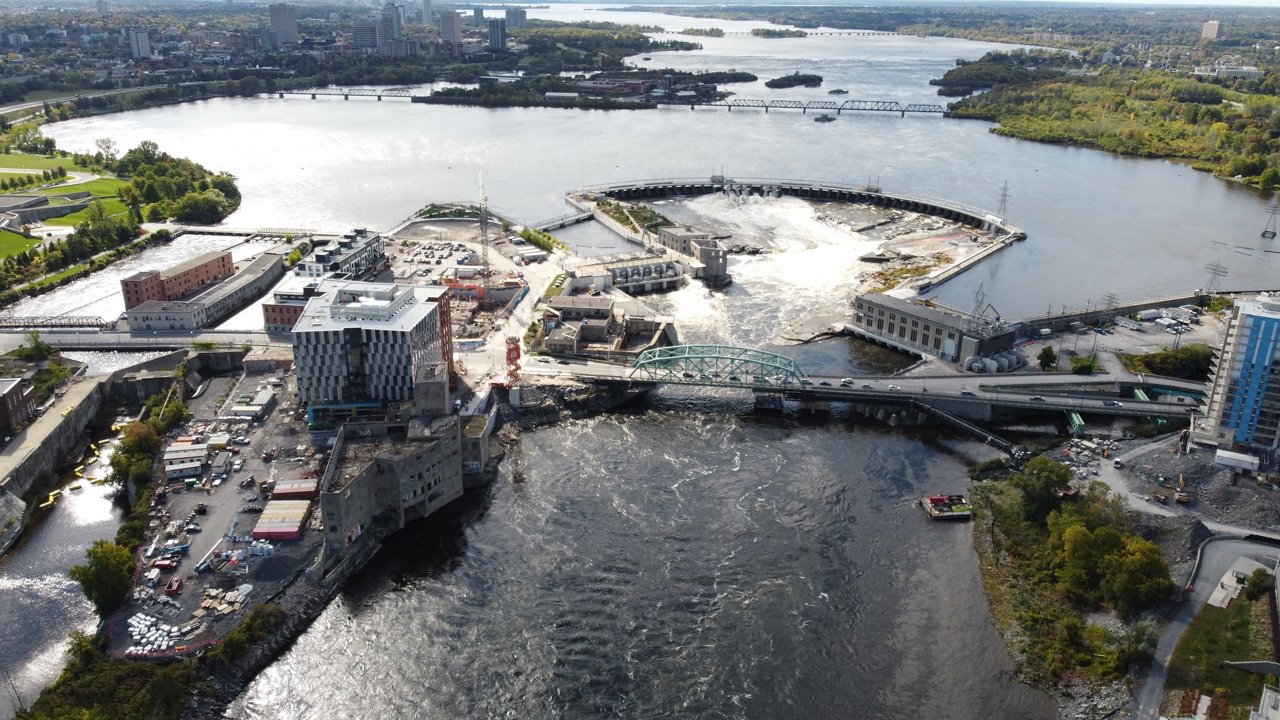 Aerial view of site.