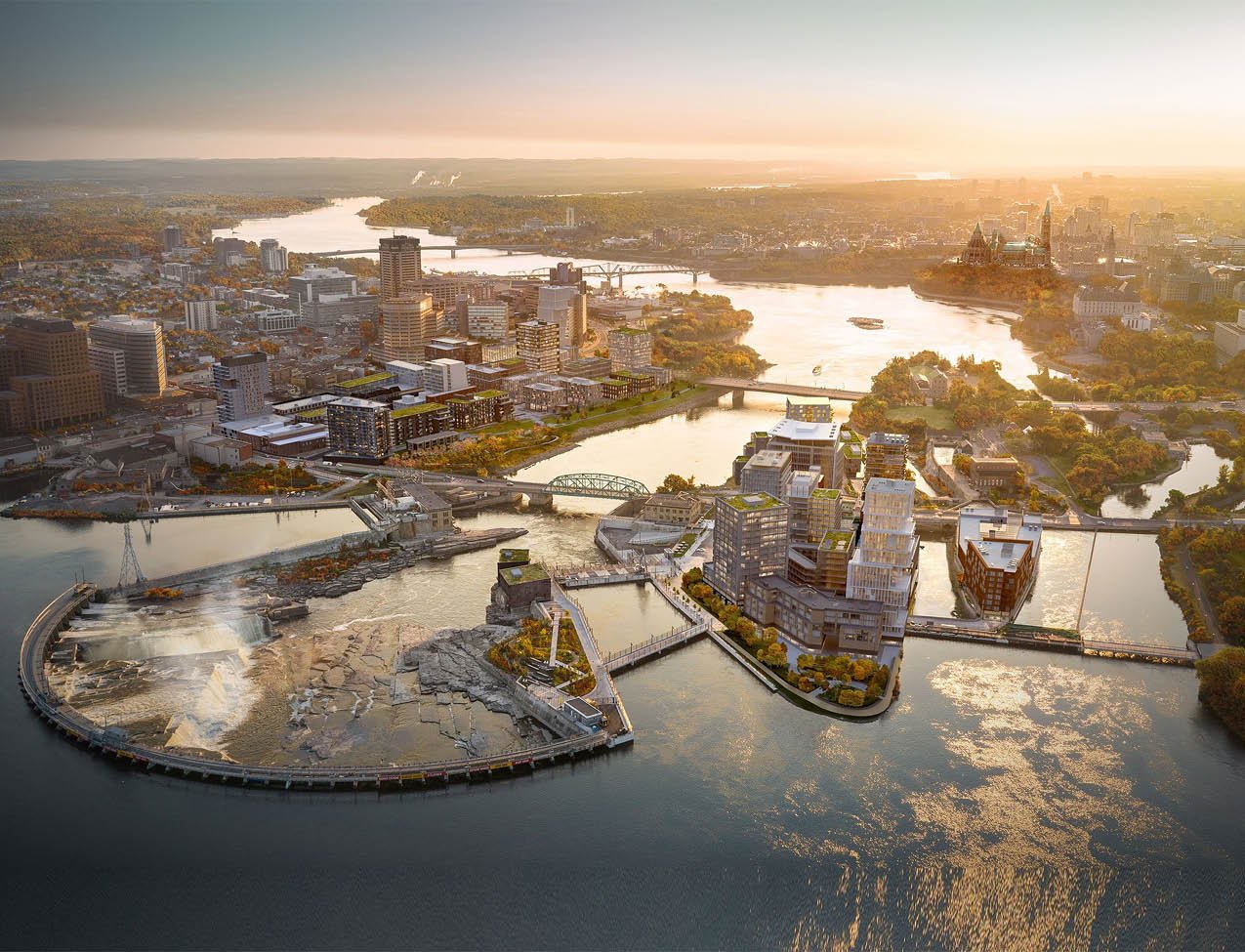 A CGI render aerial view of the ZIBI Lands project