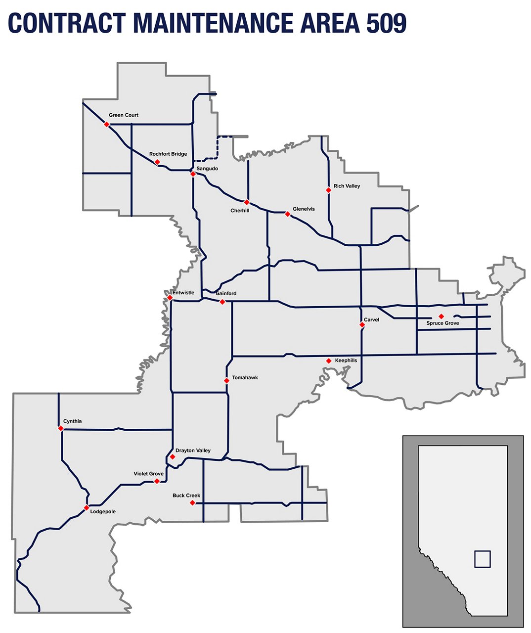 Alberta Contract Maintenance Area 509 Map