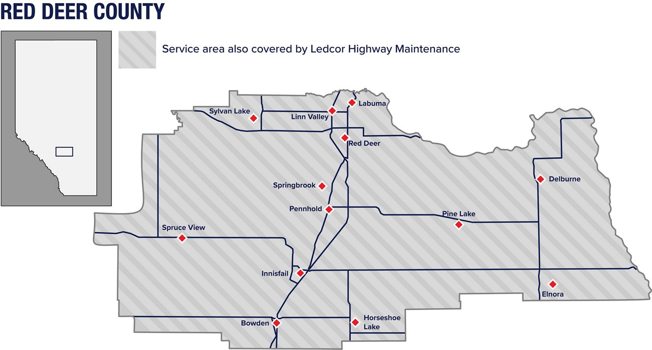 Red Deer County Service Area Map