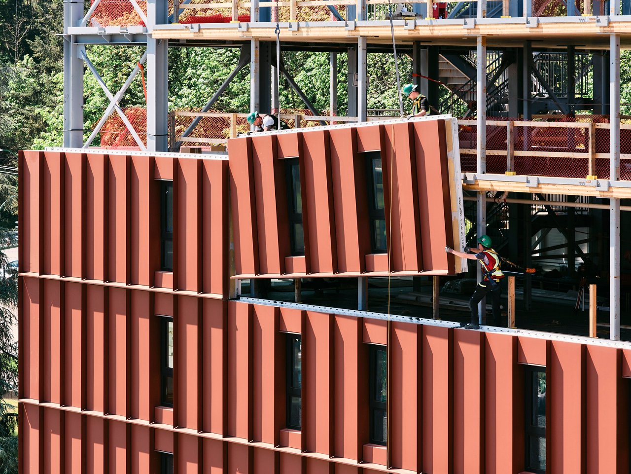 A shot of the BCIT building walls being installed