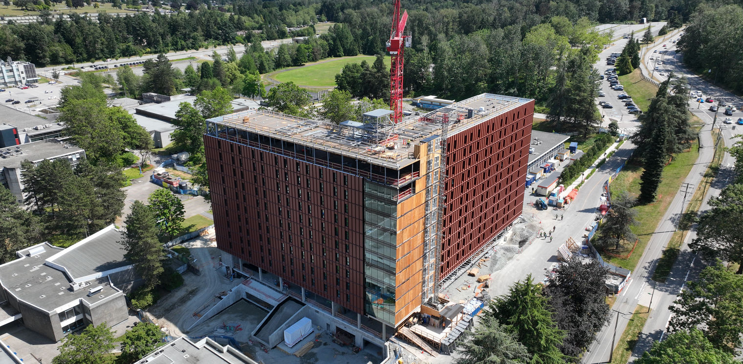 An exterior of the BCIT housing project in construction