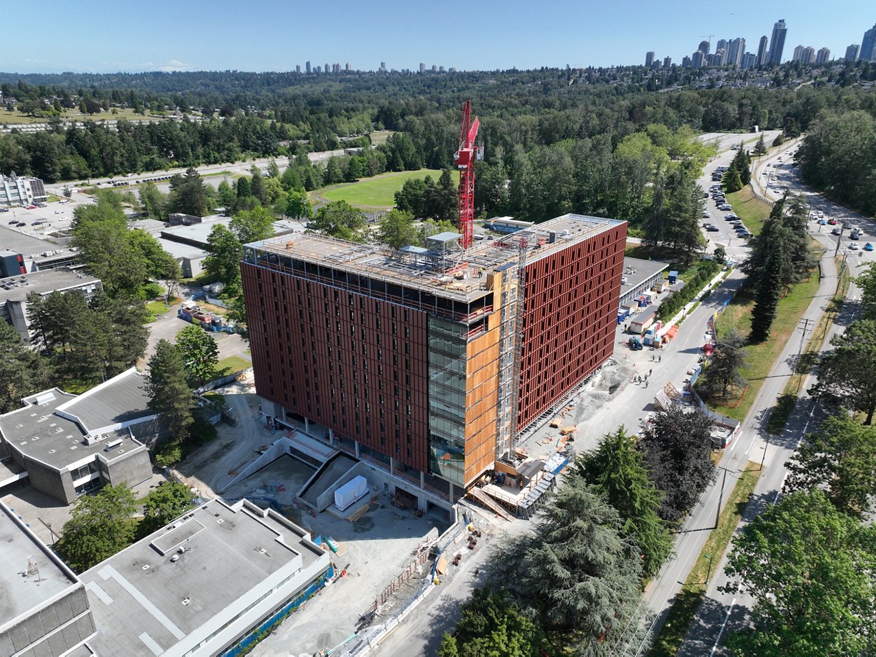 An exterior of the BCIT housing project in construction