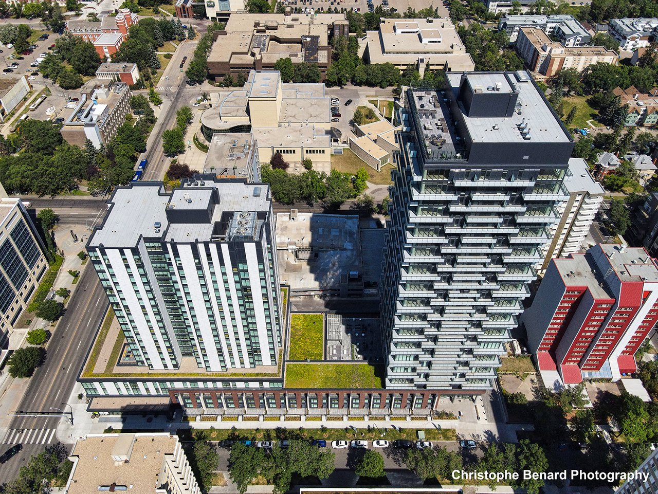 An exterior of photo of the Garneau Student Residence