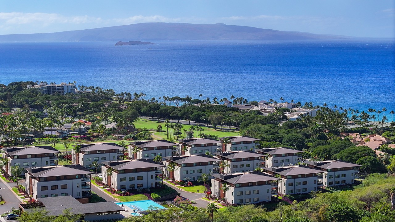 A wide shot of the Lai Loa buildings, facing the ocean