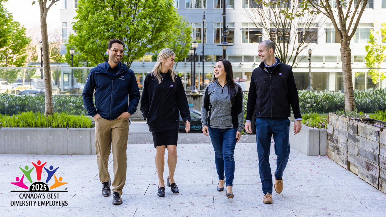 A group of Ledcor employees talking with each other