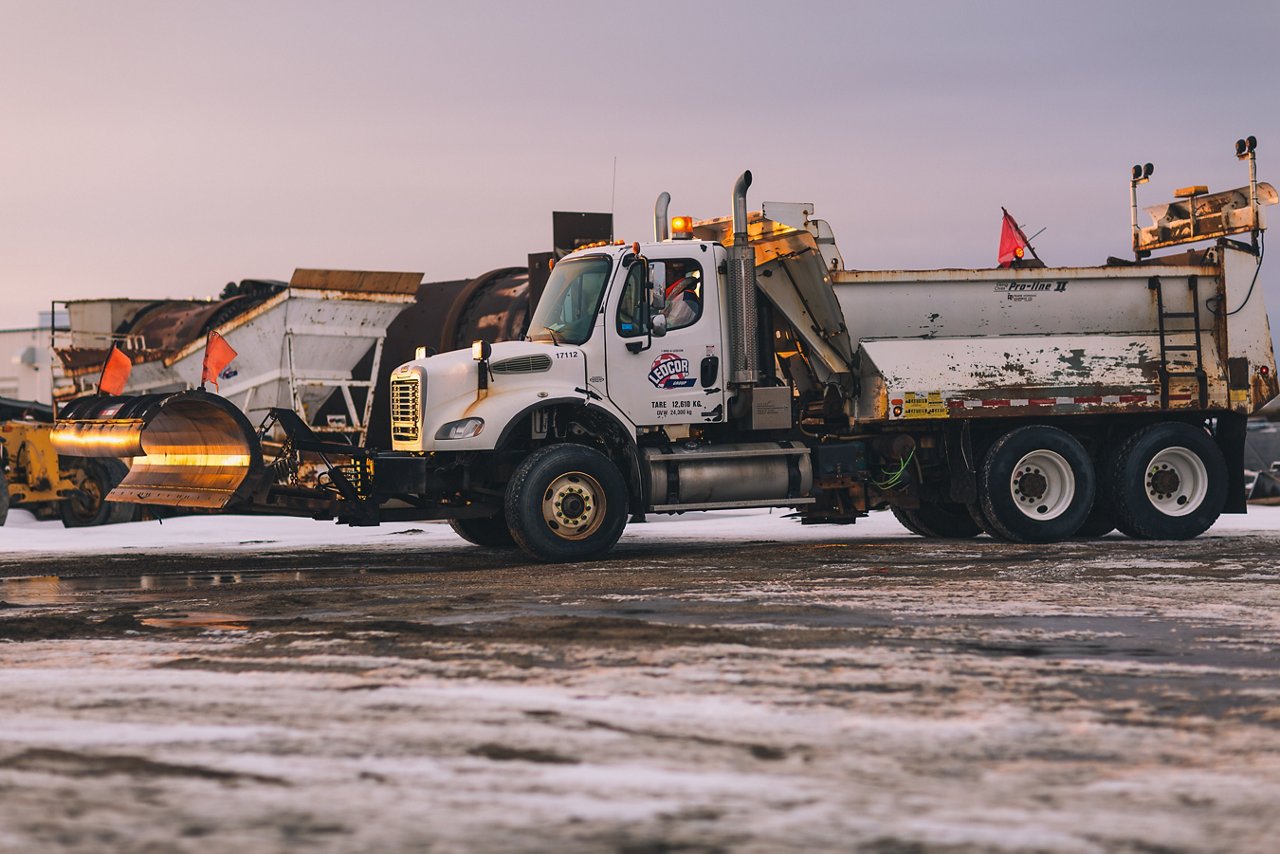 Ledcor Plow Truck at site.