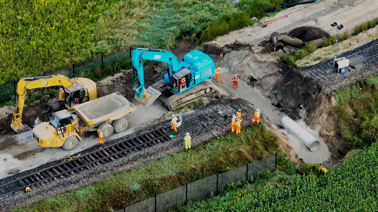 Metrolinx Barrie GO aerial project shot