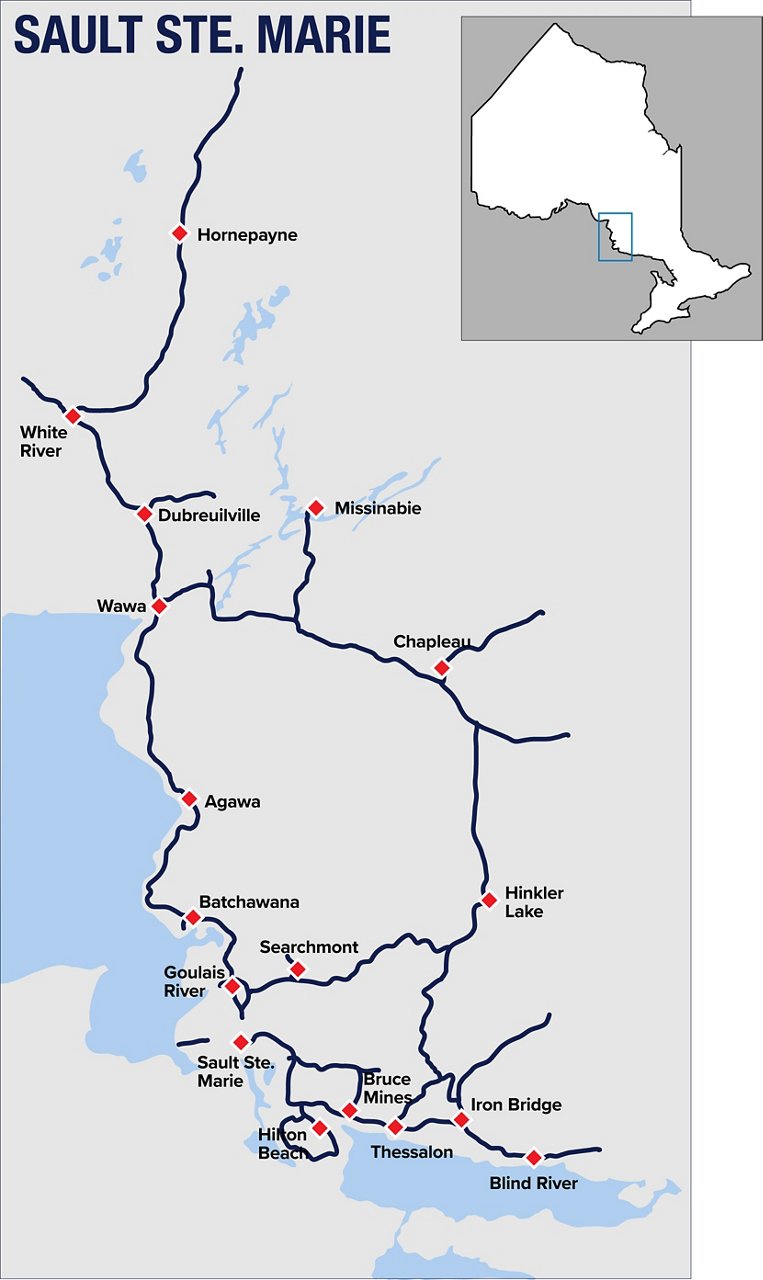 Sault Ste. Marie Ontario Highway Maintenance Map