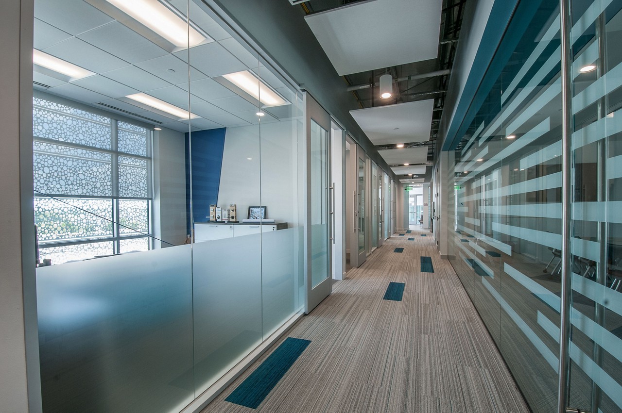 The hallway interior of the Techridge office facility