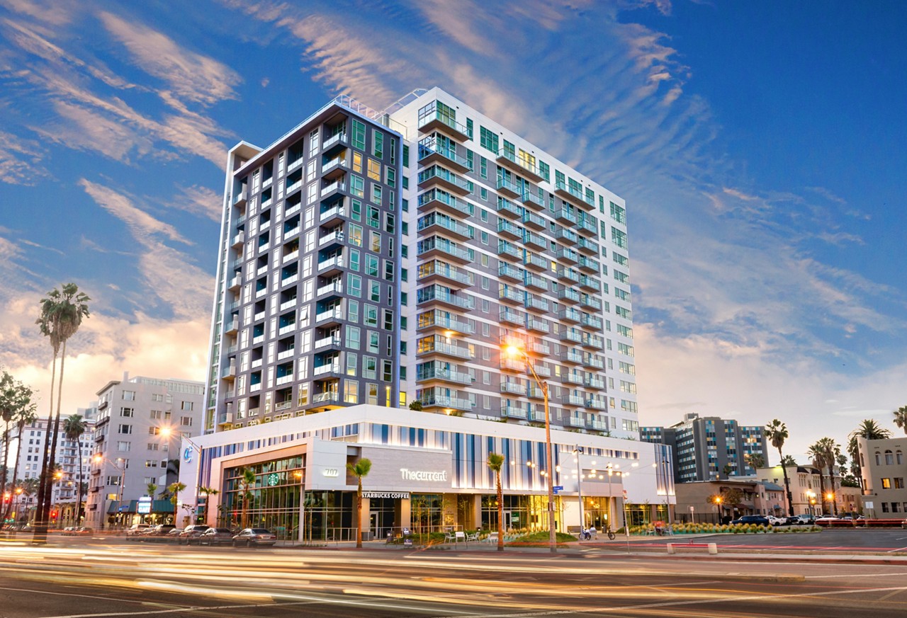 An early evening shot of The Current exterior