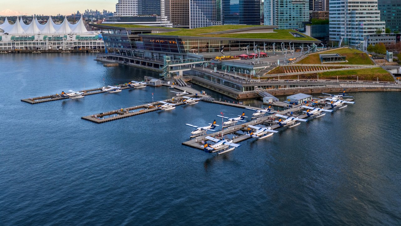 An aerial shot of the VHFC seaplane terminal