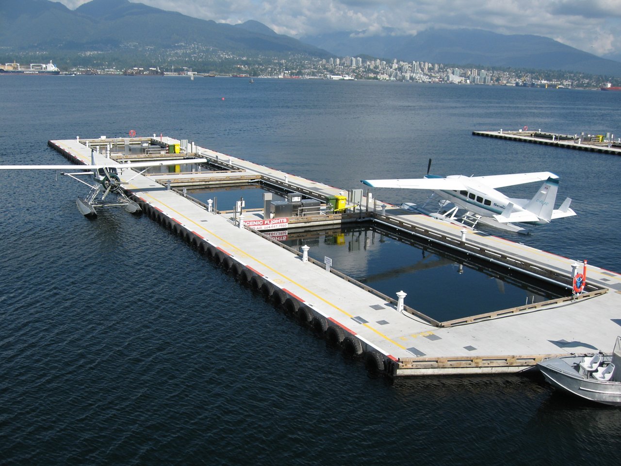 Exterior view of site with seaplanes.