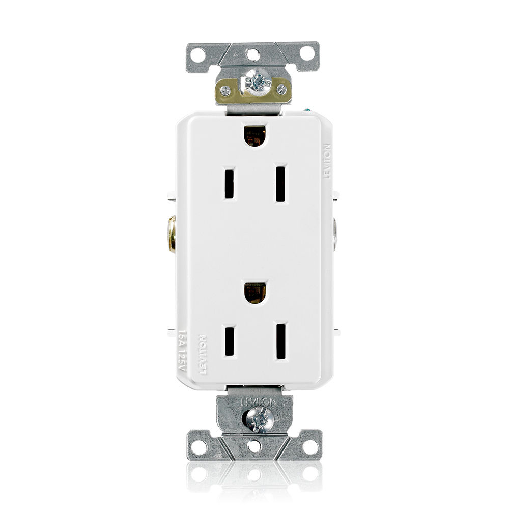 Leviton      Decora Plus 15 Amp Industrial Grade Duplex Outlet, White