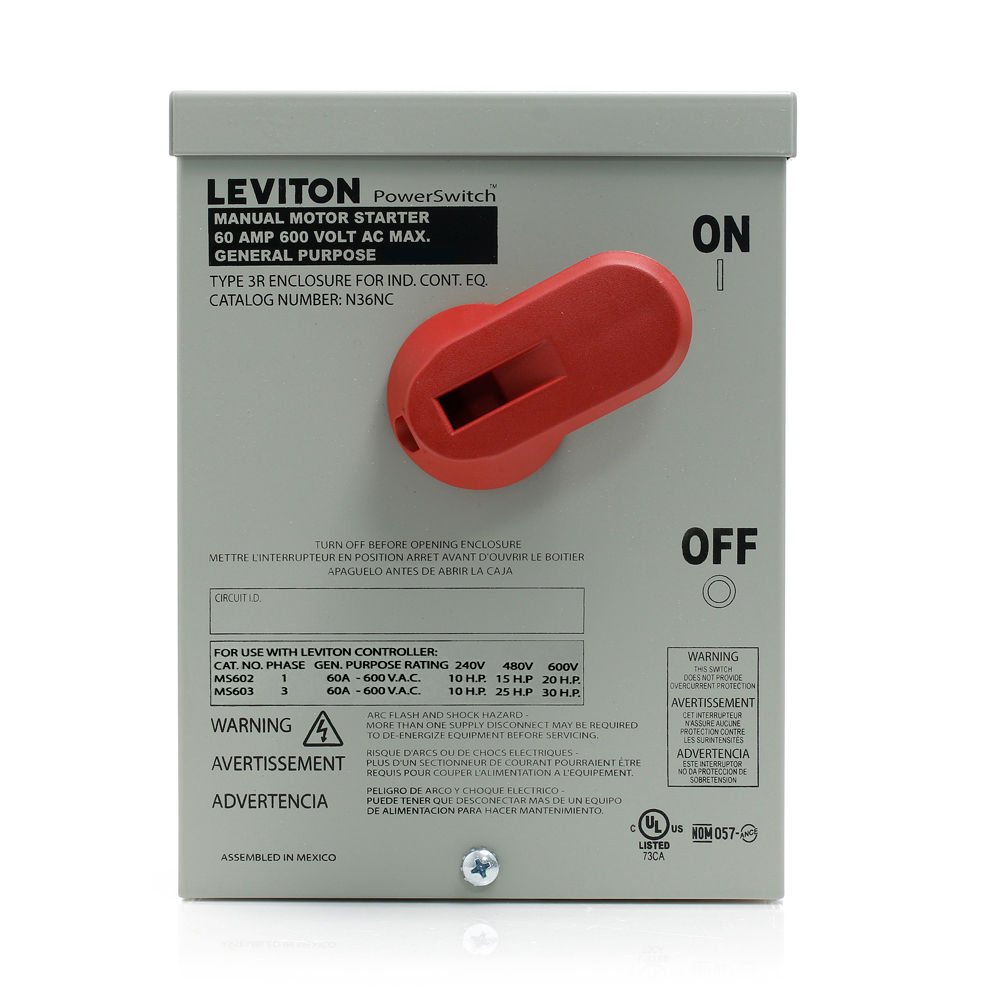 Manual Motor Controllers by Leviton Manufacturing