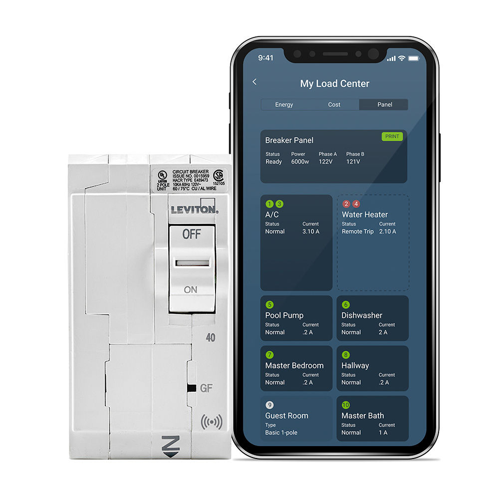 40A 2-Pole Smart GFPE Hydraulic Circuit Breaker | LB240-ES | Leviton ...