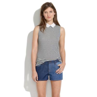Colorblock Denim Shorts