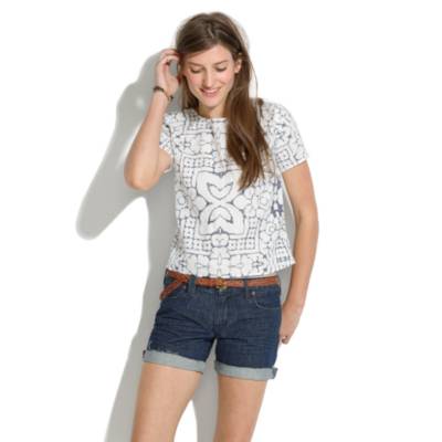 Denim Midi Shorts in Bluejay Wash