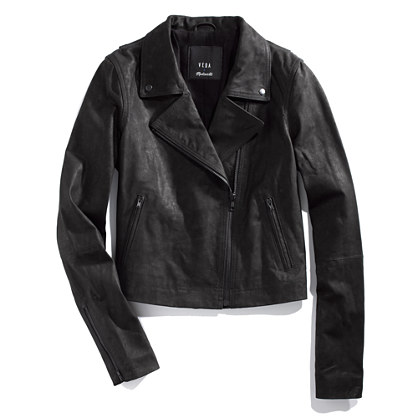 Veda x Madewell Black Leather Moto Jacket