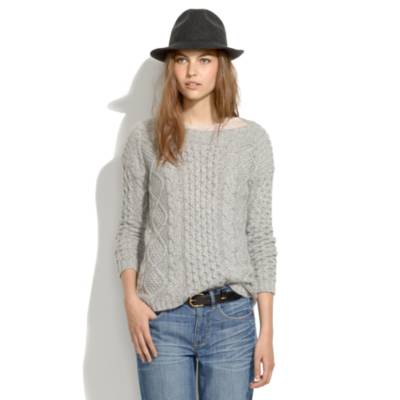 Boatneck Cableknit Sweater