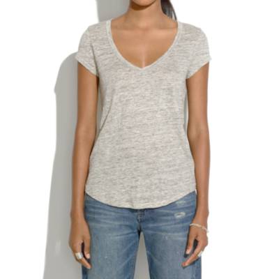 Heathered Linen V-Neck Tee