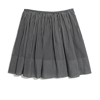 Gingham Shirred Skirt
