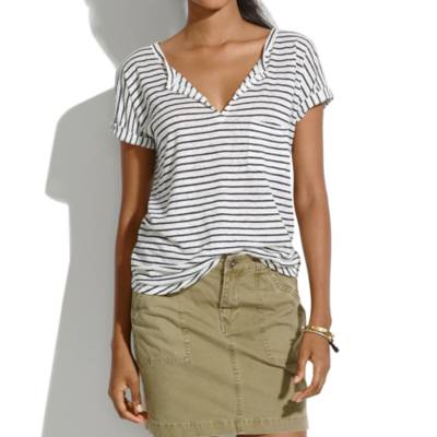 Linen Bikelane Tee in Stripe