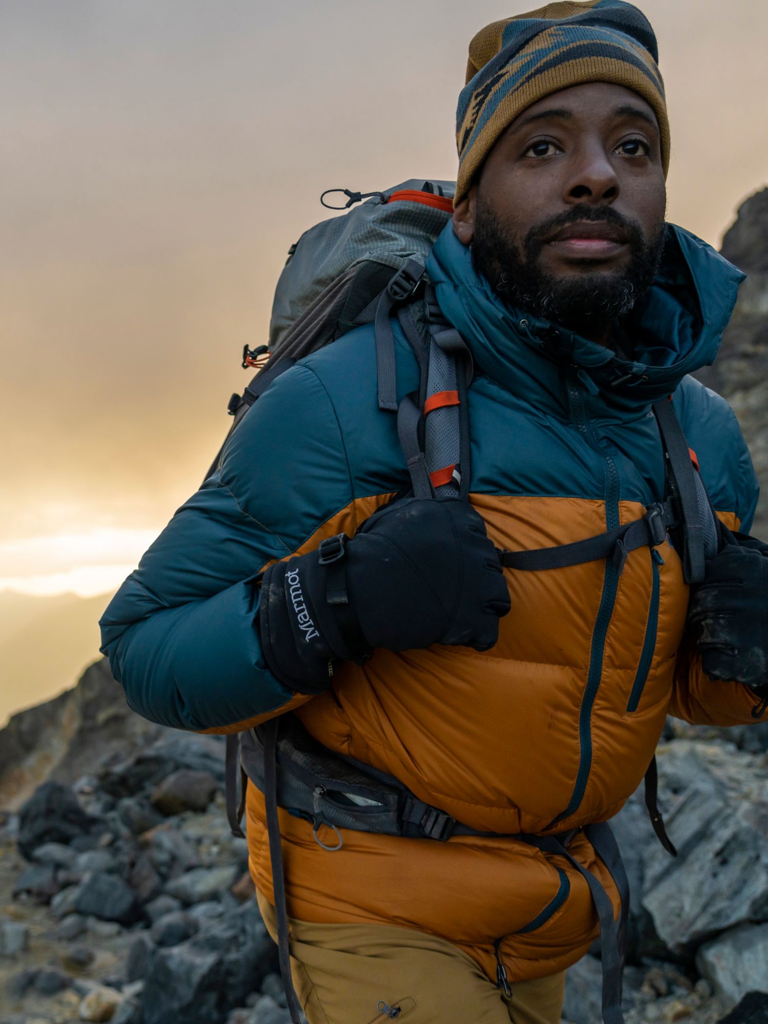 marmot men's guides down hoodie jacket