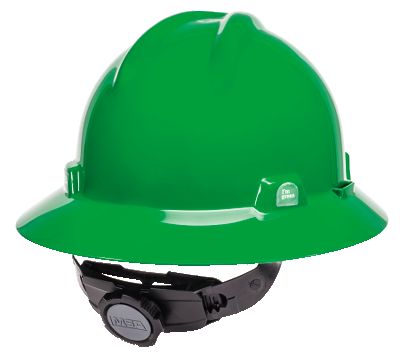 MSA V-Gard Full Brim GREEN Hard Hat, MSA Safety