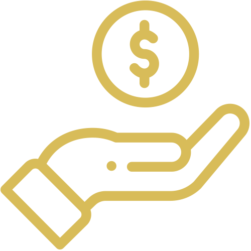 Icon of a hand holding money