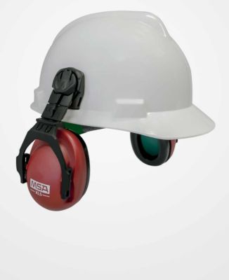 Defender Safety H1 - Orejeras acoplables para casco, protección auditiva  ANSI de 24 dB para construcción con adaptadores de montaje de casco duro.  Se