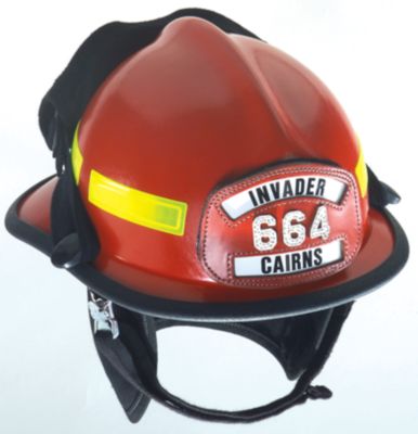 Casco de bombero color amarillo, con visor Tuffshield de 4'' y protector  para orejas de Nomex “660C METRO”