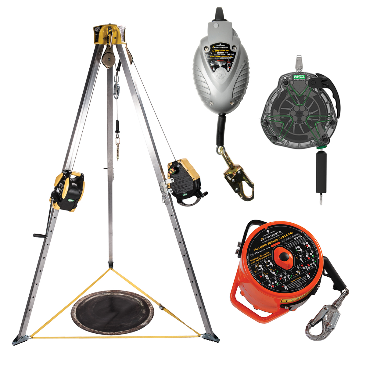Group of MSA fall protection products