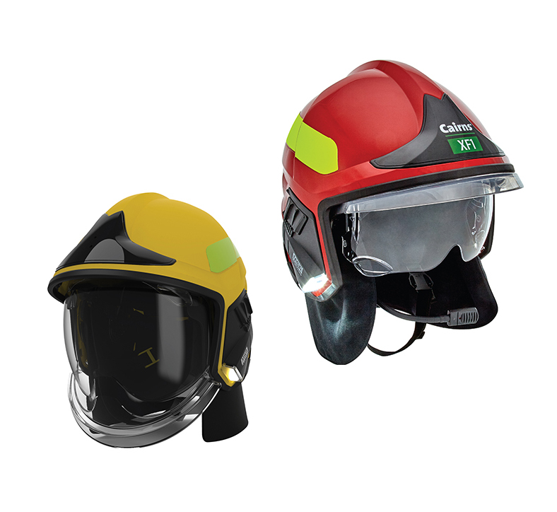 Group of MSA fire helmets