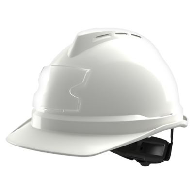 Casque De Sécurité MSA V-Gard 200 Ventilé - Visière Courte, Bandeau Anti-transpiration, Certifié EN397, ATEX
