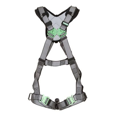 MSA V-FIT 10195126 Construction/Climbing Full Body Harness w/Quick-Connect  Leg Straps - Shoulder Padding - Standard (M/L) - Jendco Safety Supply