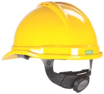 Hydrographic Yellow Fire MSA V-Guard Full Brim Hard Hat 